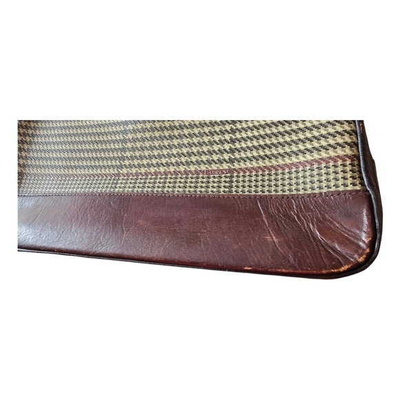 Ralph Lauren Elegant Brown Houndstooth Shoulder Bag Vintage 9"H 11-1/2"W 3"D - Picture 5 of 13